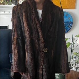 Elegant Brown Fur Coat
